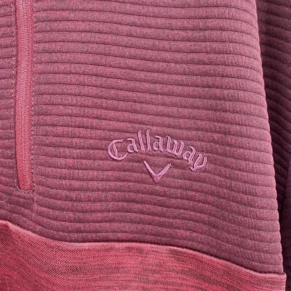 Callaway Mens Half Zip Long Sleeve Red/burgundy Pullover Size XL - Picture 2 of 7